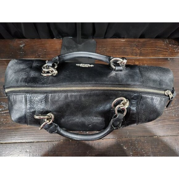 AUTHENTIC Coach F33806 Colette Smooth Black Leather Satchel Purse-EUC - Picture 9 of 13